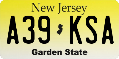 NJ license plate A39KSA