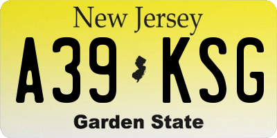 NJ license plate A39KSG