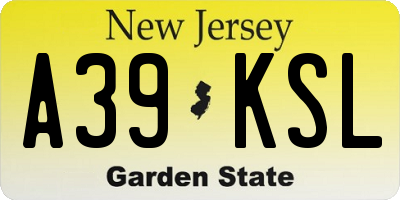 NJ license plate A39KSL