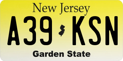NJ license plate A39KSN