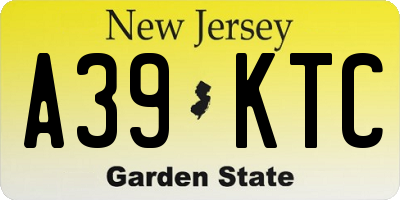 NJ license plate A39KTC