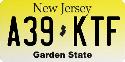 NJ license plate A39KTF