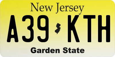 NJ license plate A39KTH