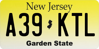 NJ license plate A39KTL