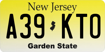 NJ license plate A39KTO