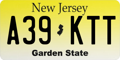 NJ license plate A39KTT