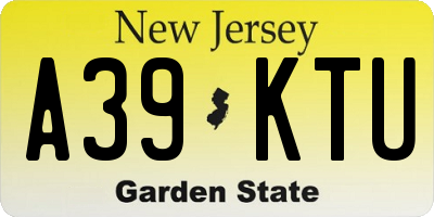 NJ license plate A39KTU