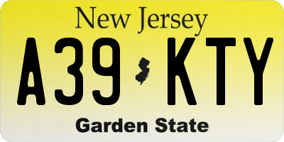 NJ license plate A39KTY