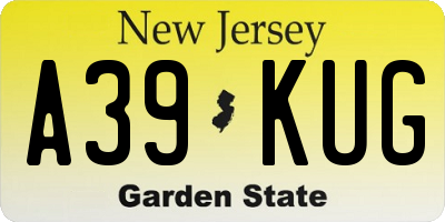 NJ license plate A39KUG
