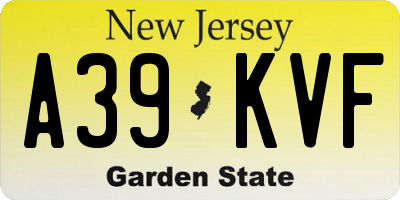 NJ license plate A39KVF