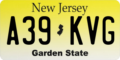 NJ license plate A39KVG