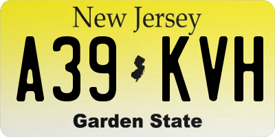 NJ license plate A39KVH
