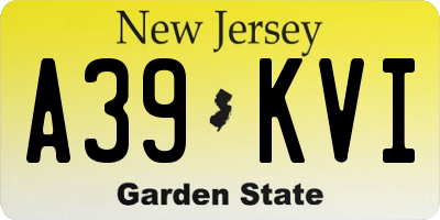 NJ license plate A39KVI