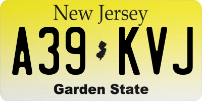 NJ license plate A39KVJ