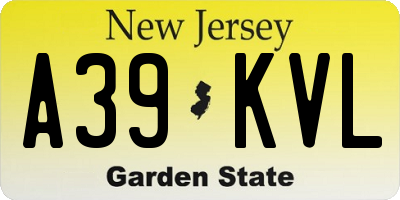 NJ license plate A39KVL