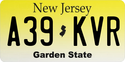NJ license plate A39KVR