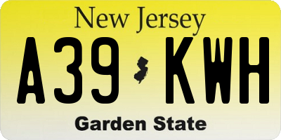 NJ license plate A39KWH