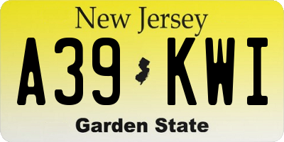 NJ license plate A39KWI