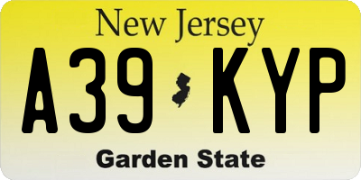 NJ license plate A39KYP