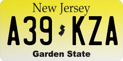NJ license plate A39KZA