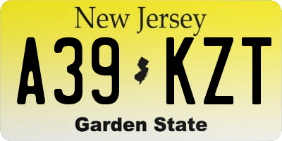 NJ license plate A39KZT