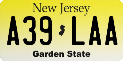 NJ license plate A39LAA