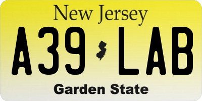 NJ license plate A39LAB