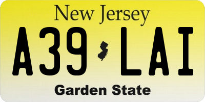 NJ license plate A39LAI