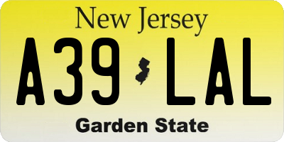 NJ license plate A39LAL