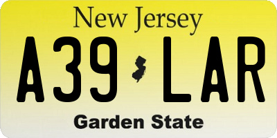 NJ license plate A39LAR