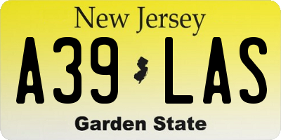 NJ license plate A39LAS