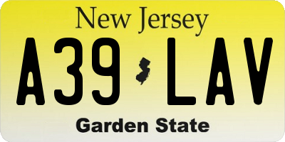 NJ license plate A39LAV