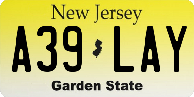 NJ license plate A39LAY
