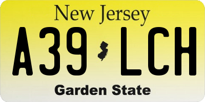 NJ license plate A39LCH