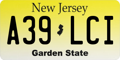 NJ license plate A39LCI