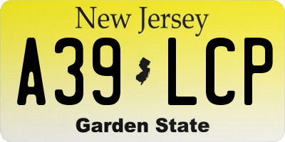NJ license plate A39LCP
