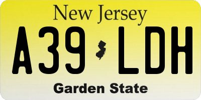 NJ license plate A39LDH