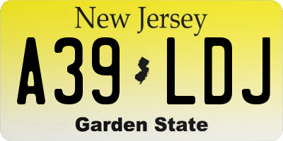 NJ license plate A39LDJ