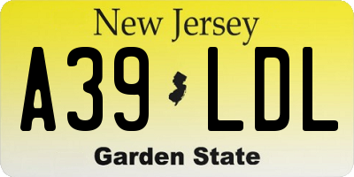 NJ license plate A39LDL