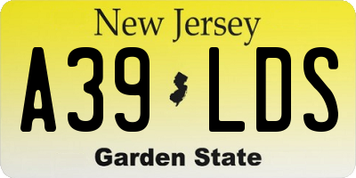 NJ license plate A39LDS