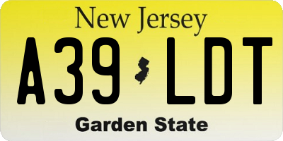 NJ license plate A39LDT