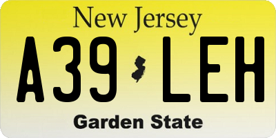 NJ license plate A39LEH