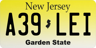 NJ license plate A39LEI