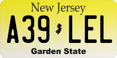 NJ license plate A39LEL