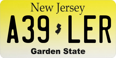 NJ license plate A39LER