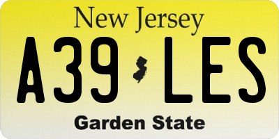 NJ license plate A39LES