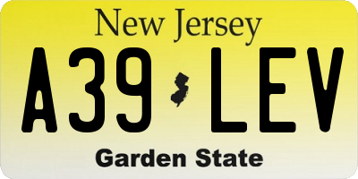 NJ license plate A39LEV