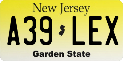 NJ license plate A39LEX