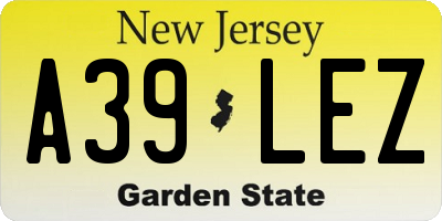 NJ license plate A39LEZ