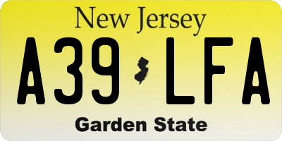 NJ license plate A39LFA